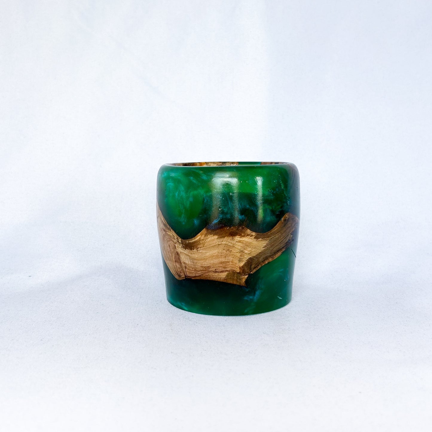 Green and Aqua Resin Cup