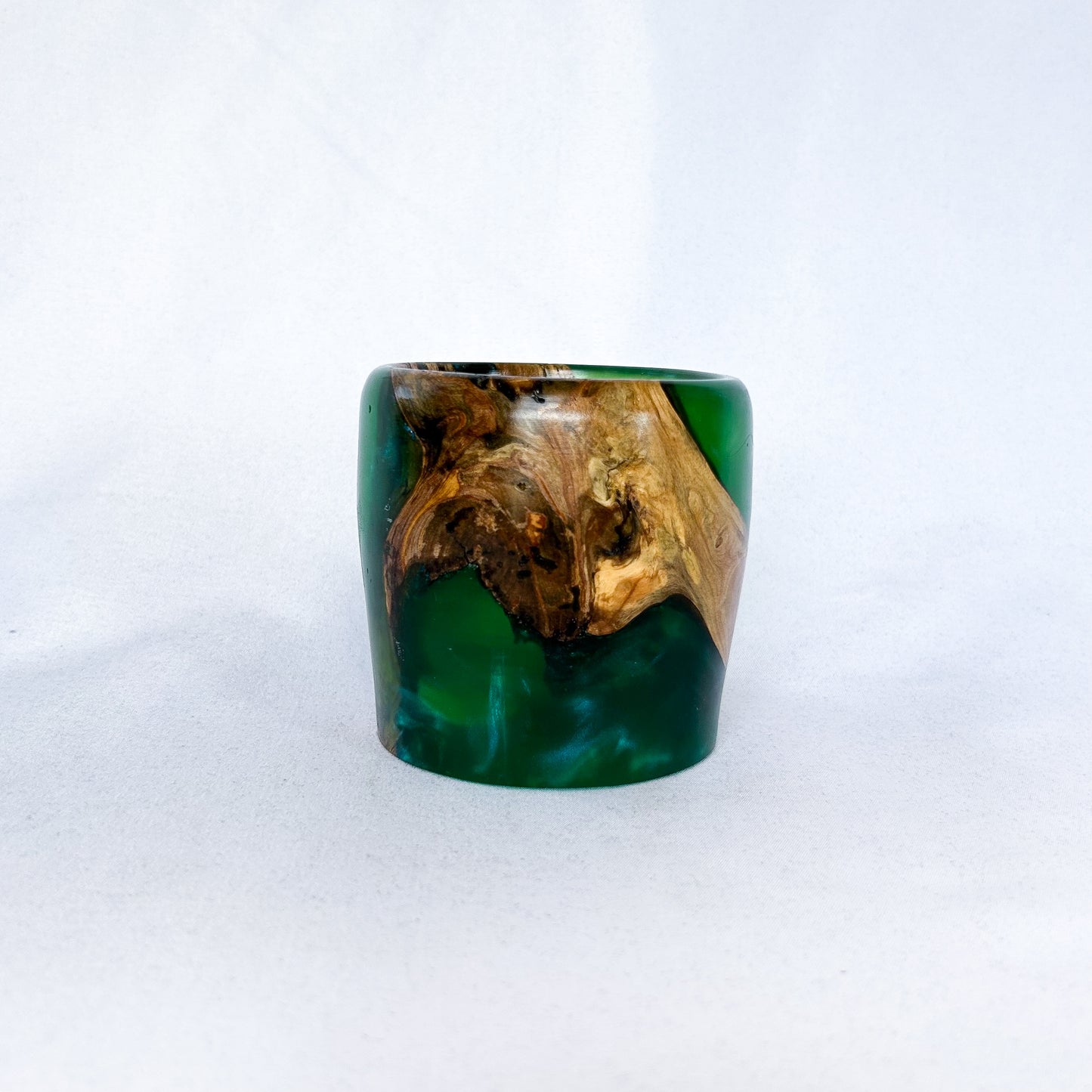 Green and Aqua Resin Cup