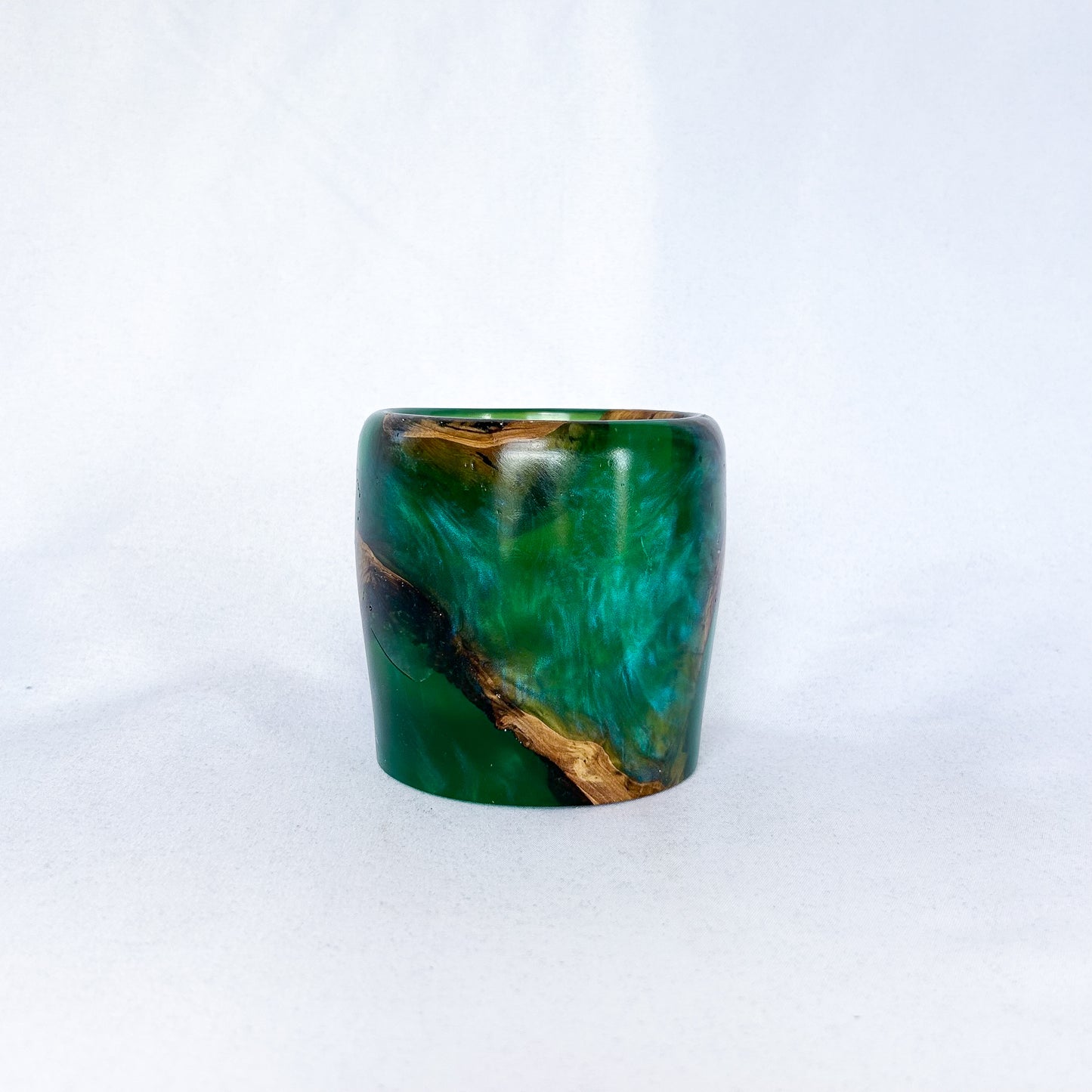 Green and Aqua Resin Cup