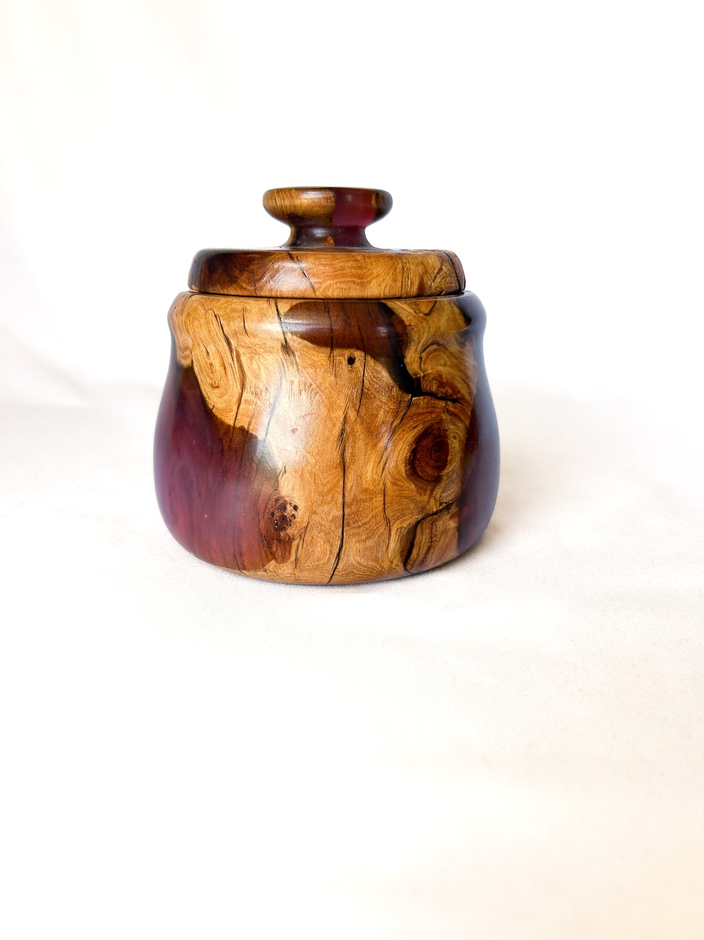Pink Resin/Wood Honey Pot Set