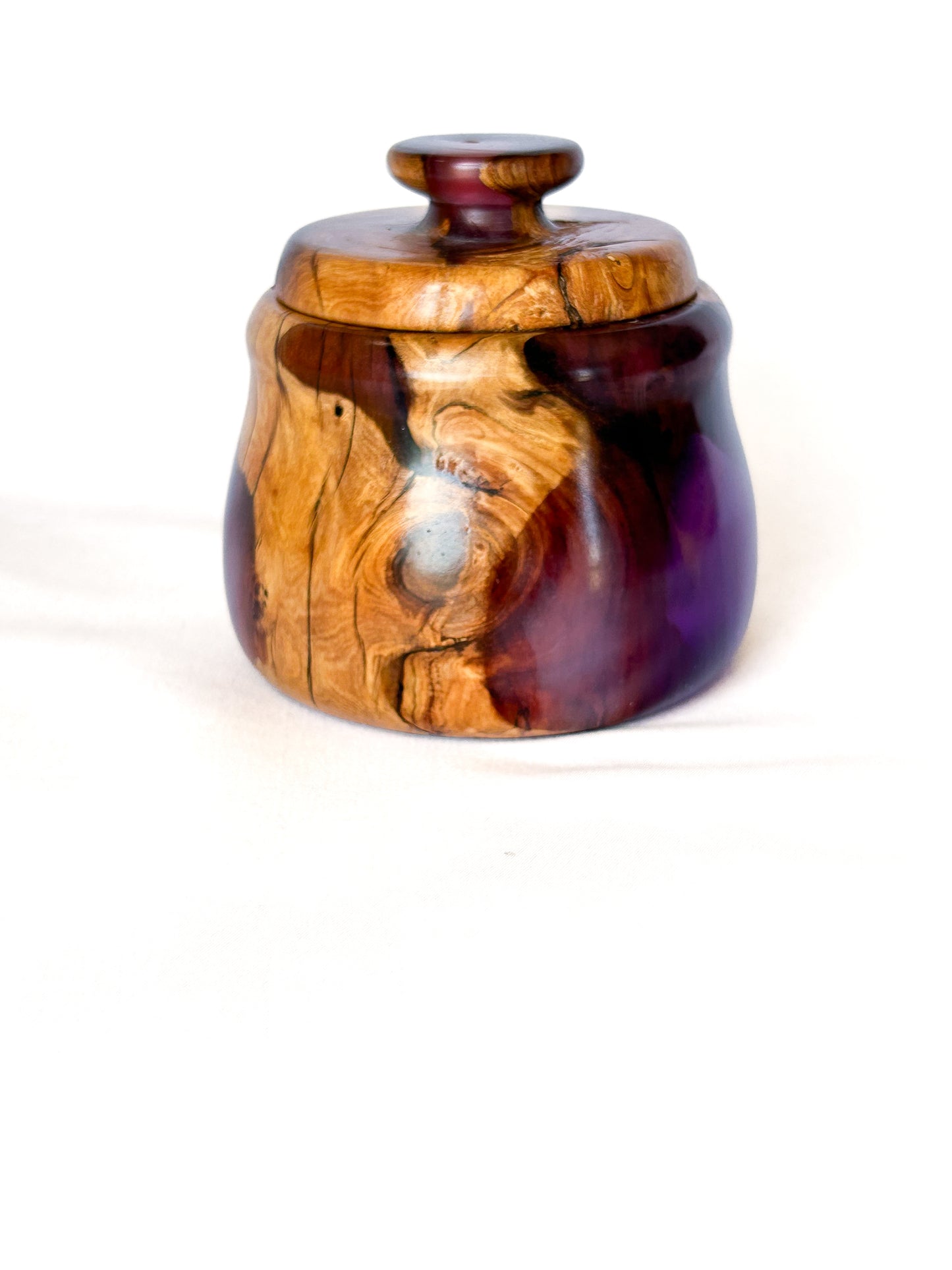 Pink Resin/Wood Honey Pot Set
